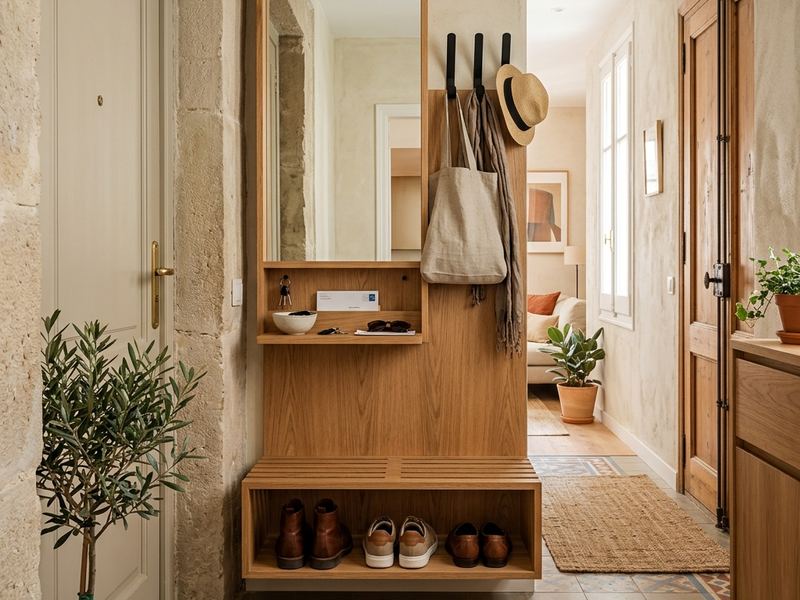 Mueble a medida con cajones bajo el hueco de una escalera