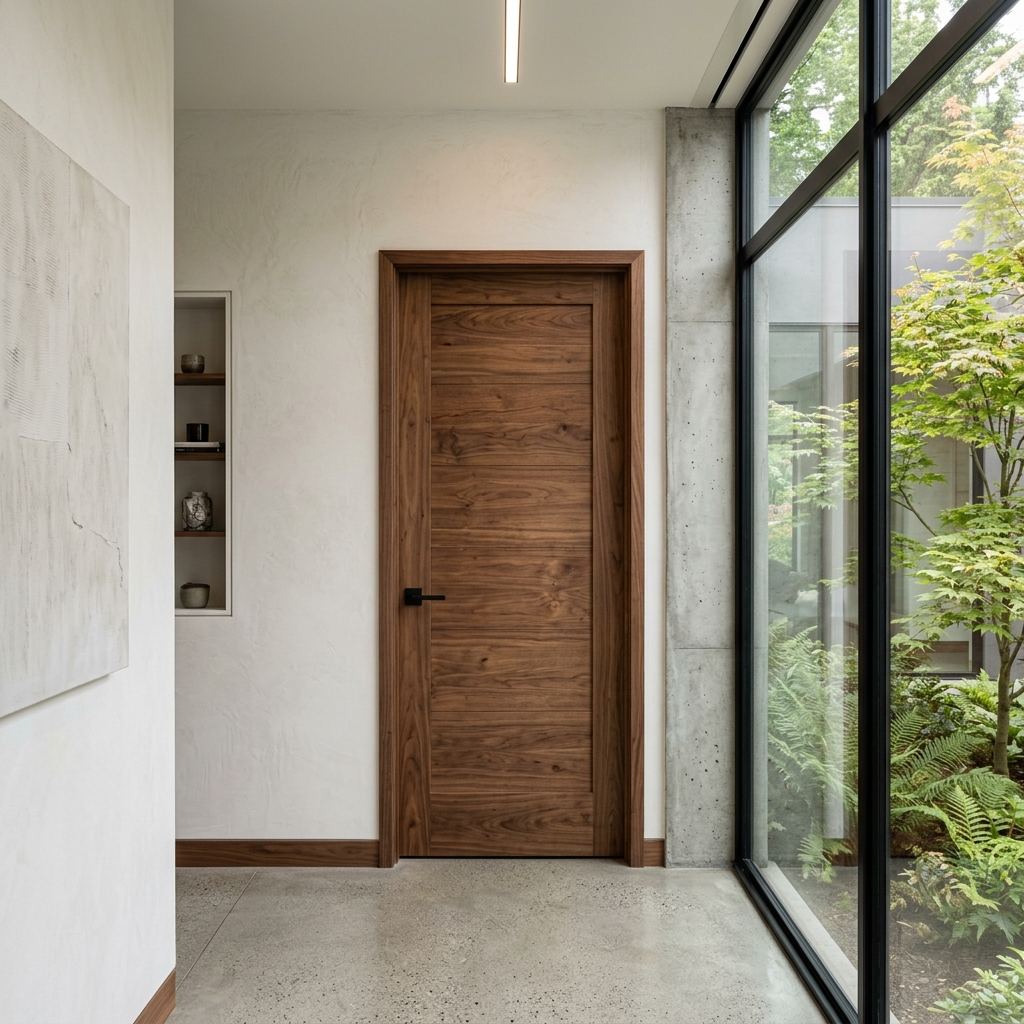 Puerta de paso de madera maciza a medida